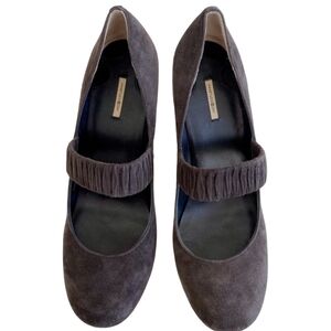 Vintage Max&Co Tulli Gray Suede Mary Jane Heels Size 11